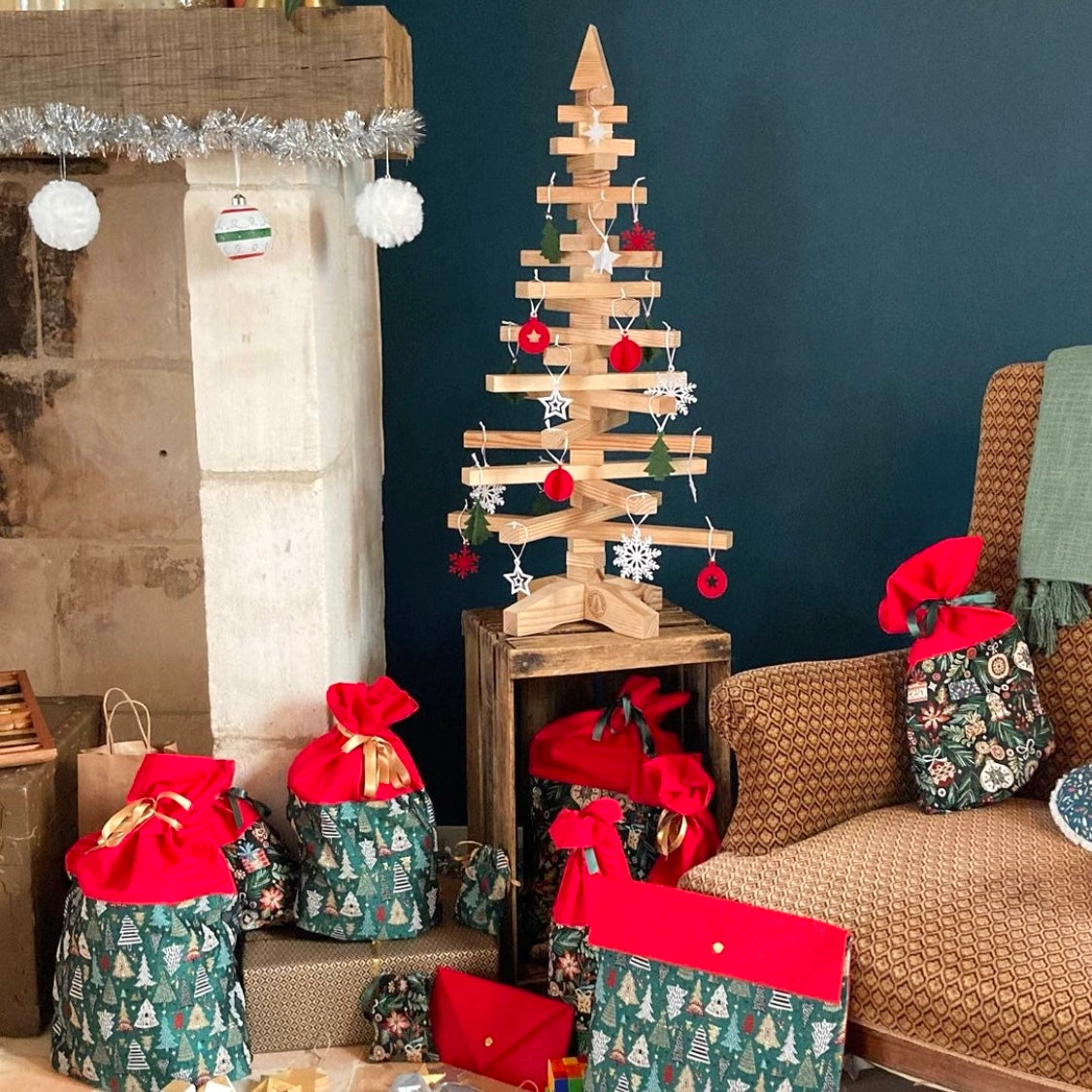 Sapin de Noël en Bois naturel 100% Français - Durable